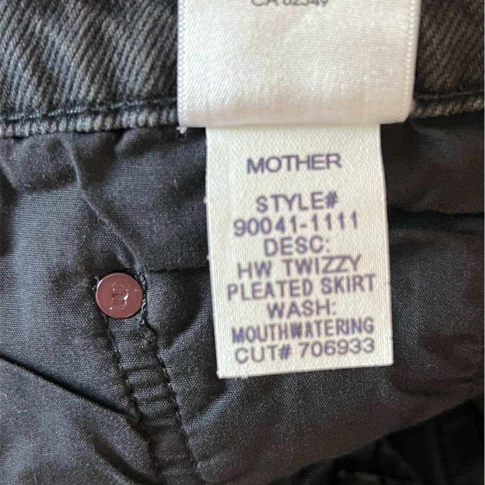 Mother Snacks! High Waisted Twizzy Pleated Skirt Mouthwatering In Black Size 32 - Picture 3 of 10